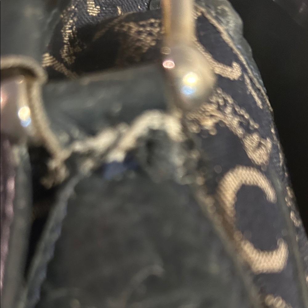 Coach Navy and Tan Signature 'C' Crossbody Bag with Tassel - Picture 5 of 11